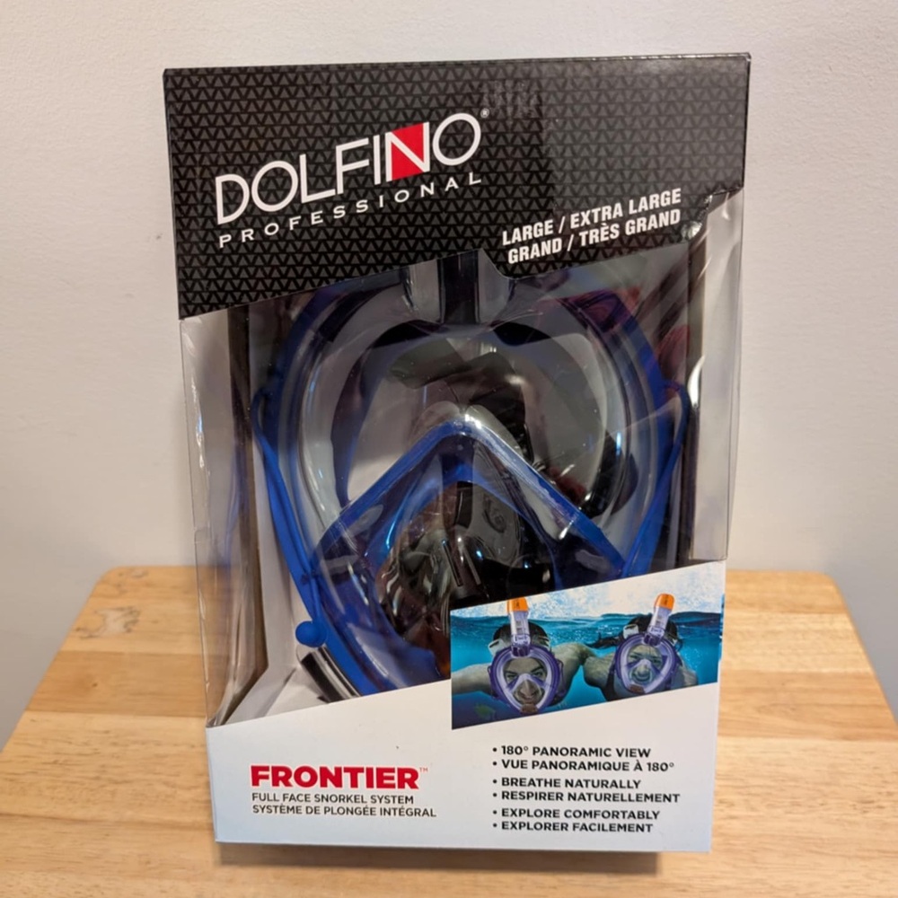 🆕 Dolfino Full Face Snorkel Mask - Blue L/XL